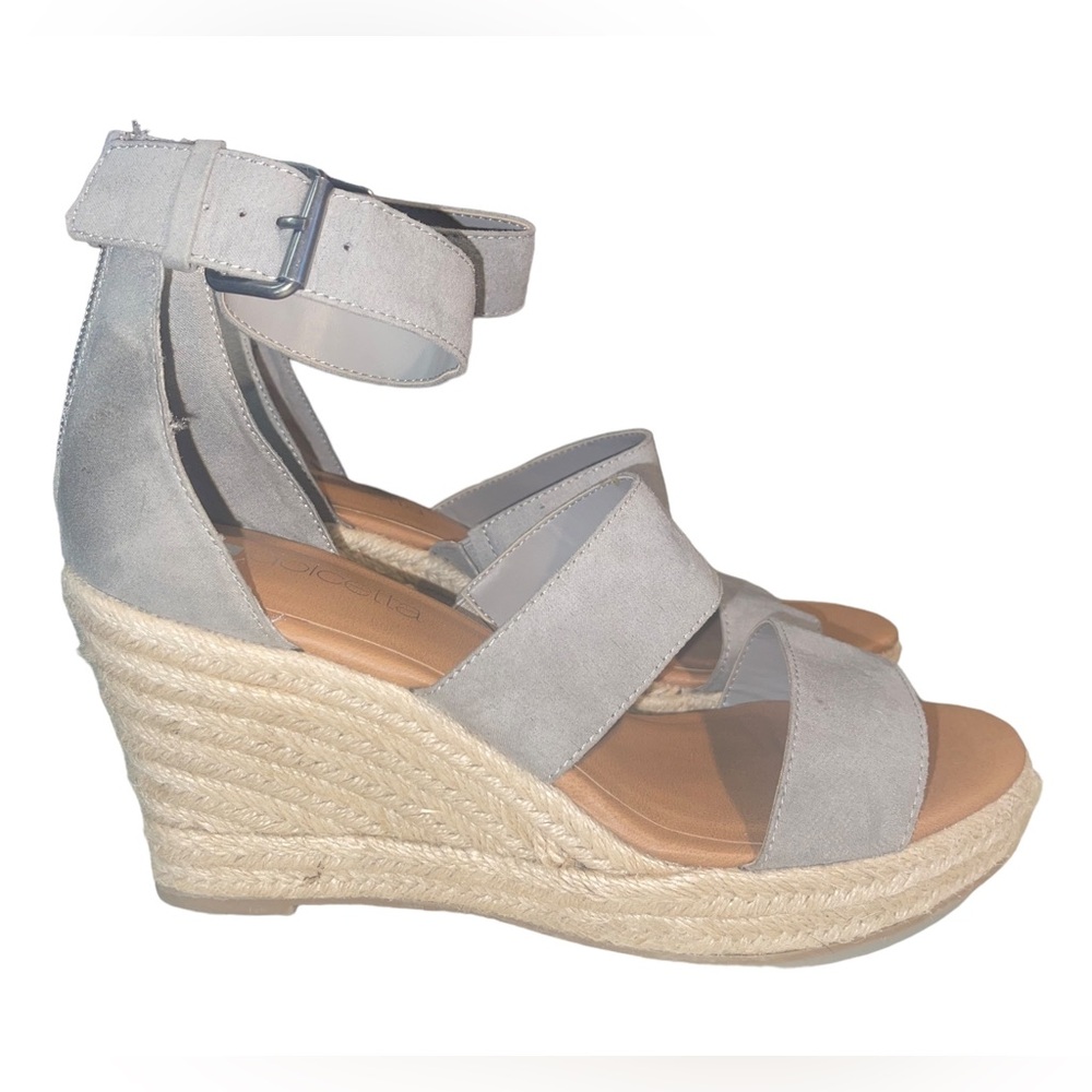 Dolcetta Suze‎ Women's Gray  Espadrilles Wedge Sandal Shoes Size 9 1/2 M